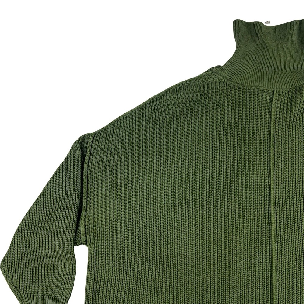 Torrid Quarter Zip Sweater Womens 3 Green Ribbed Knit Oversized Mock Neck - Picture 8 of 11